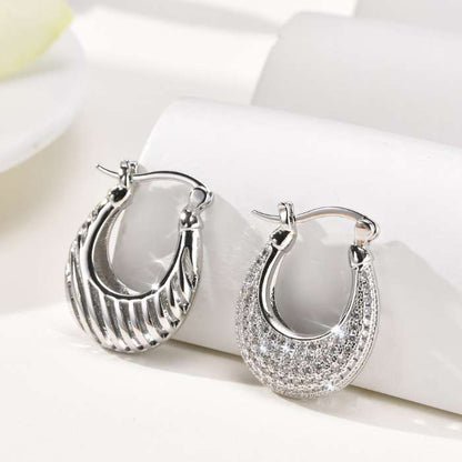 Zircon Hoop Earrings 18k Gold-Plated Yiwu Cujia Trade Co., Ltd