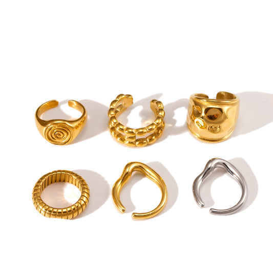 Open Rings Gold Plated Titanium Steel - A.A.Y FASHION