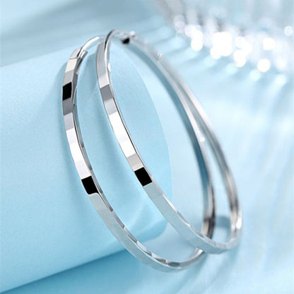 Large Silver Hoop Earrings Yiwu Cujia Trade Co., Ltd