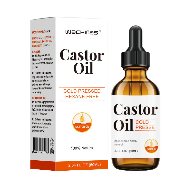 Certified Organic Castor Oil Cold Pressed Hexane Free Glass Bottle