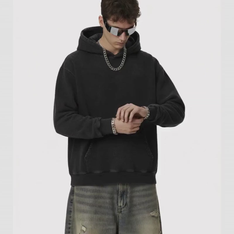 A.A.Y CORE Mens Heavyweight Acid Washed Hoodie,BuckyDrop
