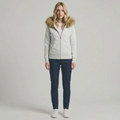 A.A.Y CORE Women’s Faux Fur Hooded Zip Jacket, PODpartner
