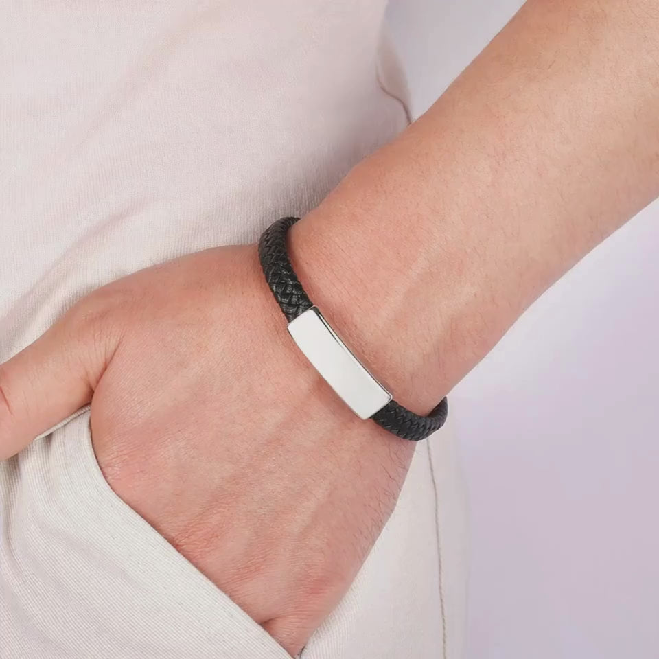 Black Woven Bracelet — Magnetic Clasp, BuckyDrop