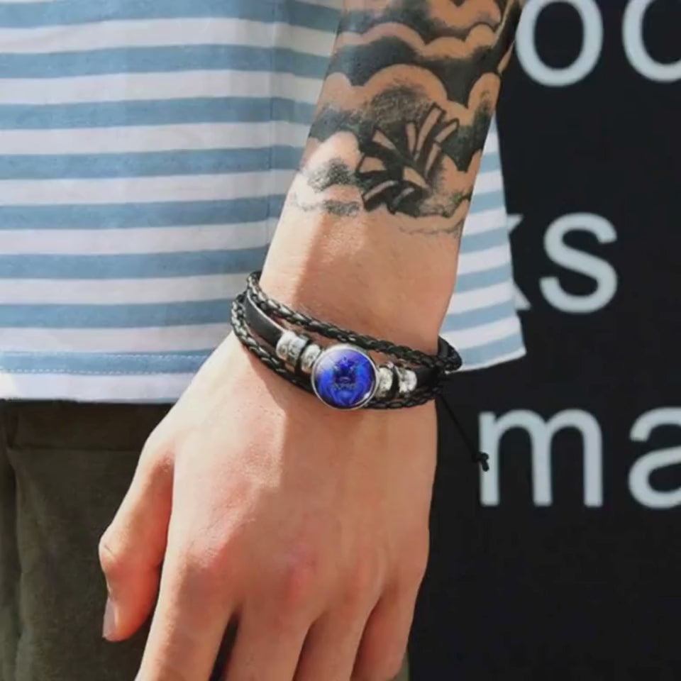 Leather Zodiac Manifestation Bracelet, BuckyDrop