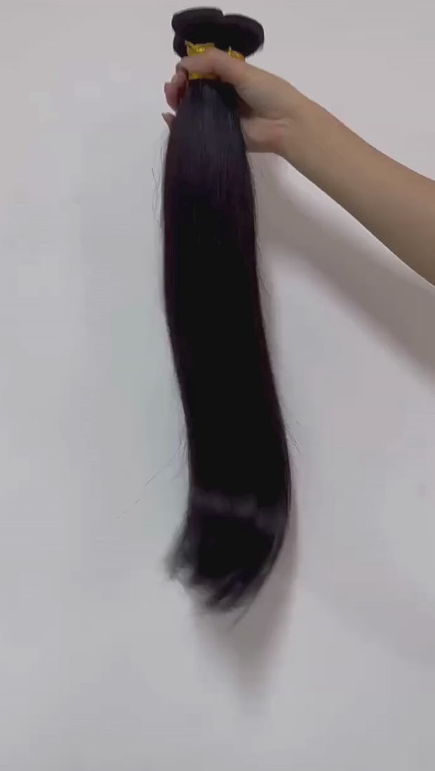 Human Hair Bundle - Straight Wave Extensions, BuckyDrop