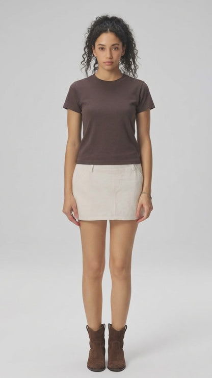 A.A.Y CORE Women’s Cotton Crewneck T‑Shirt – Solid Color Slim Fit Tee, ODMPOD