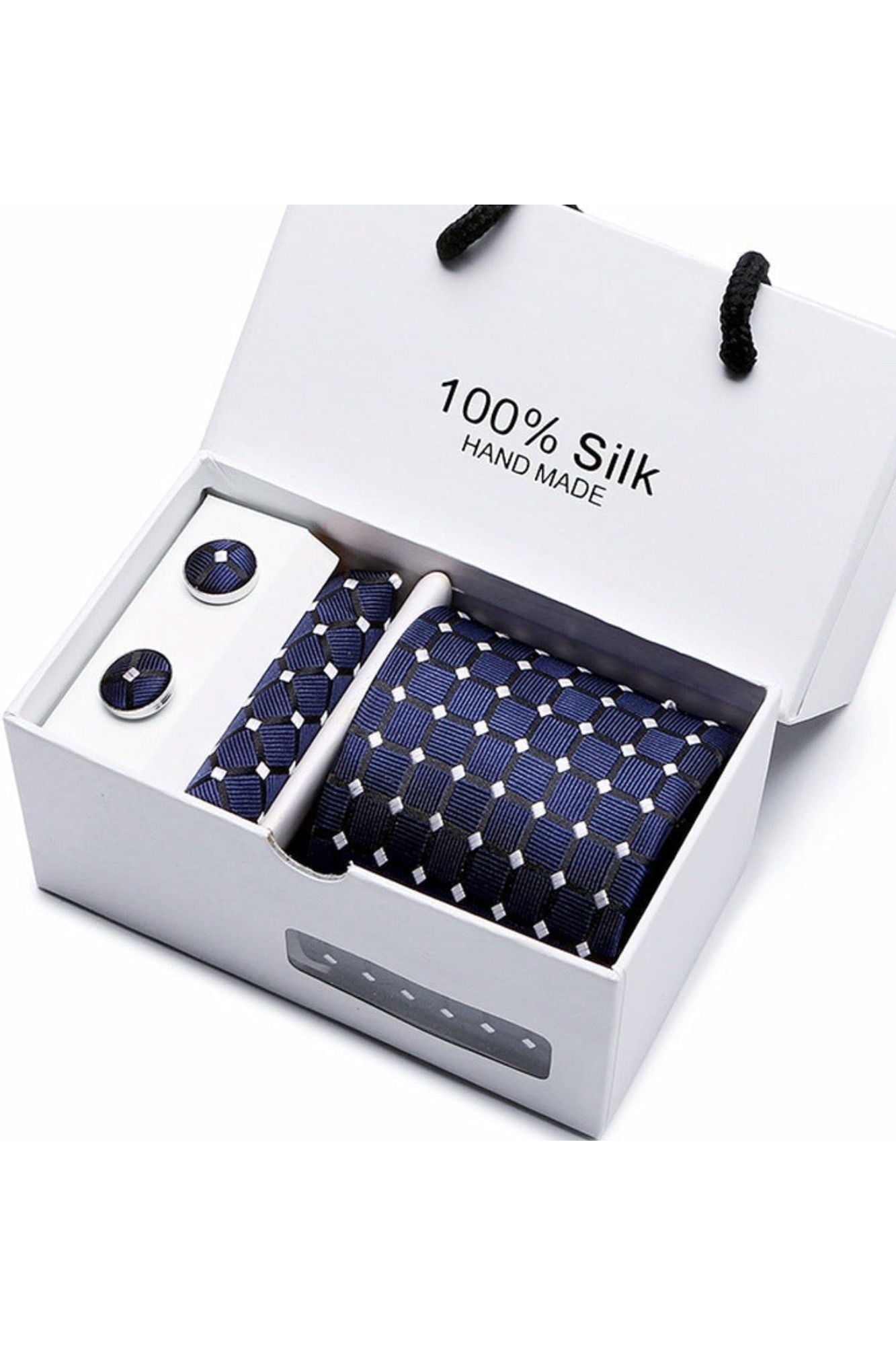 Silk Tie Gift Box Set 5 - Men - Fashion Business Formal Wear Ties - Square Scarf - Cufflinks - Giftbox - Fashion Accesories - A.A.Y FASHION