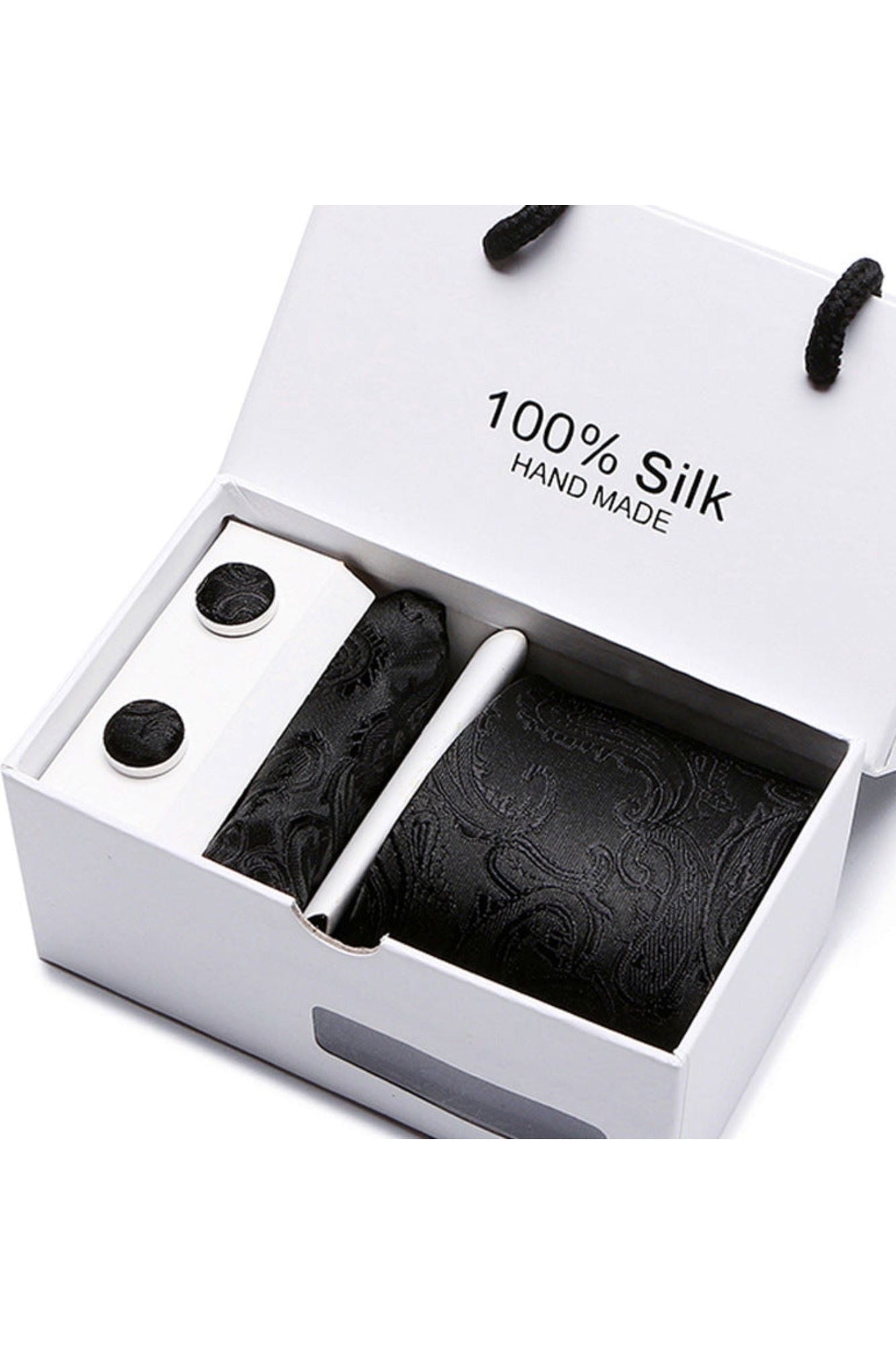 Silk Tie Gift Box Set 5 - Men - Fashion Business Formal Wear Ties - Square Scarf - Cufflinks - Giftbox - Fashion Accesories - A.A.Y FASHION